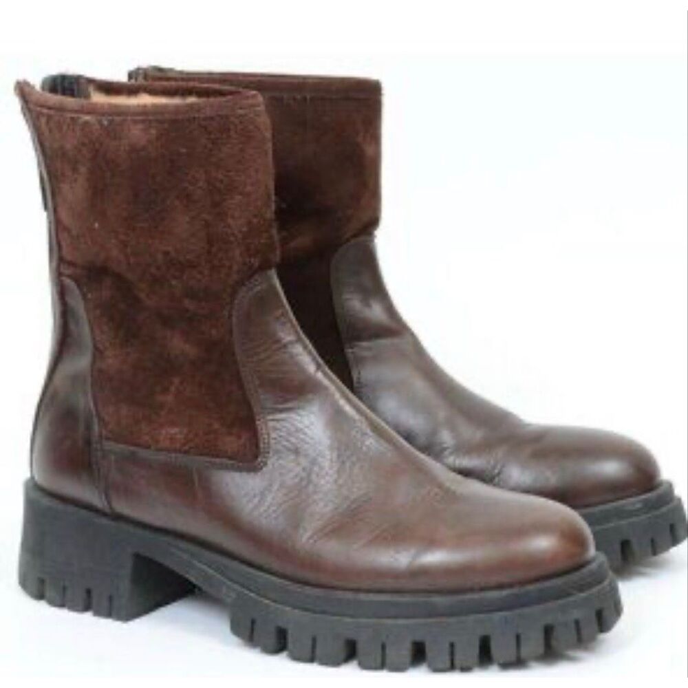 Lamica Brown Leather Chelsea Boots Size 39/8.5